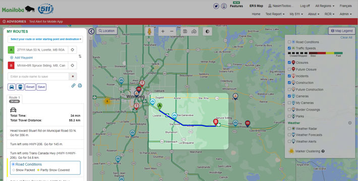 Creating and saving customized route