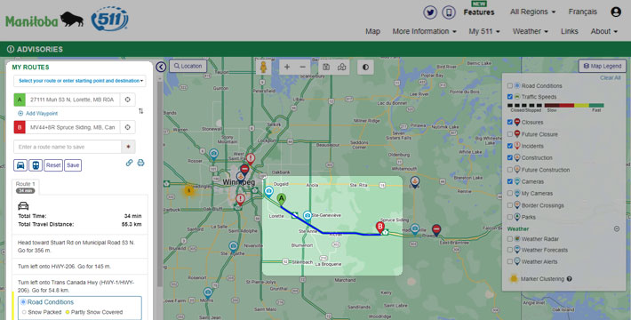 Creating and saving customized route