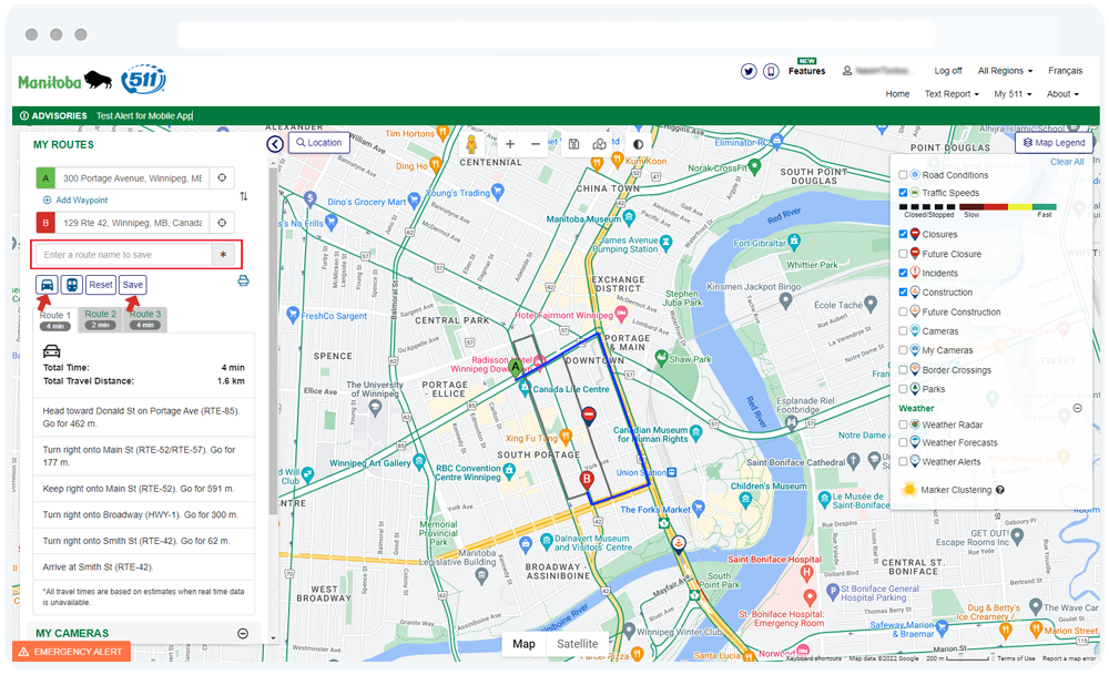 Creating and saving Route