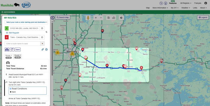 Creating and saving customized route